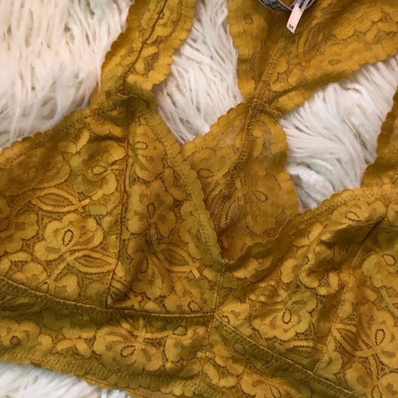 Free People Golden Rod Lace Racerback Bralette Bra - Picture 5 of 8